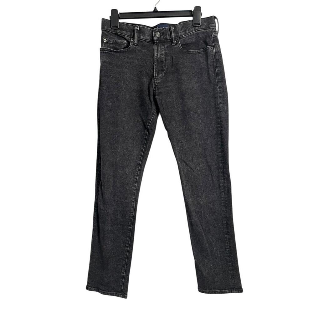 Gap Slim Taper Jeans Mens 30x30 Black Washed Stretch Denim Mid Rise 5 Pocket